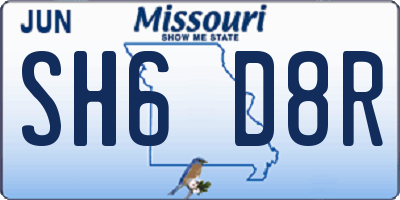 MO license plate SH6D8R