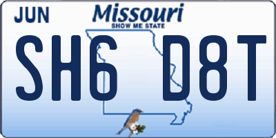 MO license plate SH6D8T