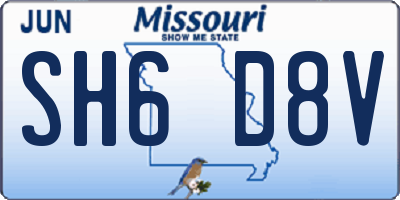 MO license plate SH6D8V