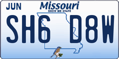 MO license plate SH6D8W