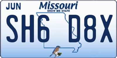 MO license plate SH6D8X
