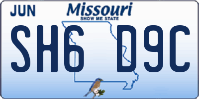 MO license plate SH6D9C