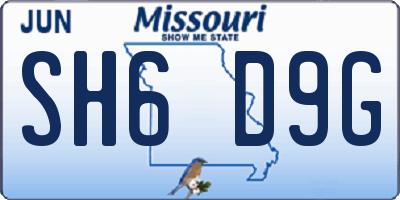 MO license plate SH6D9G