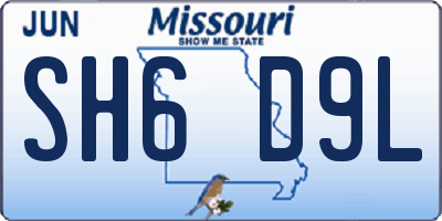 MO license plate SH6D9L