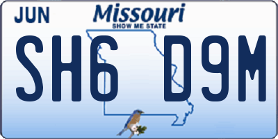 MO license plate SH6D9M