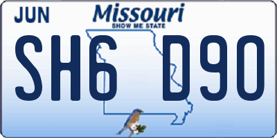 MO license plate SH6D9O