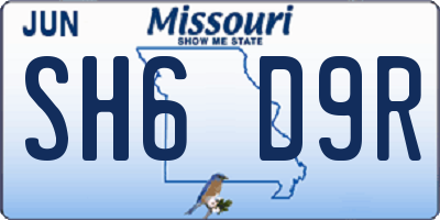 MO license plate SH6D9R