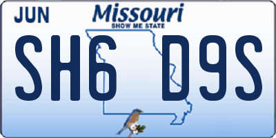 MO license plate SH6D9S