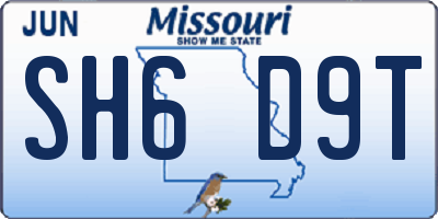 MO license plate SH6D9T