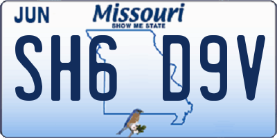 MO license plate SH6D9V