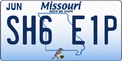MO license plate SH6E1P