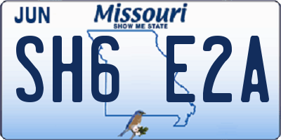 MO license plate SH6E2A