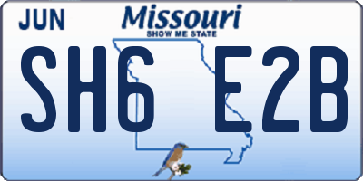 MO license plate SH6E2B
