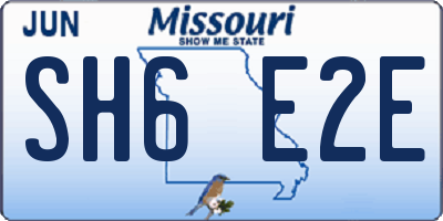 MO license plate SH6E2E