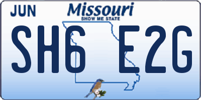 MO license plate SH6E2G