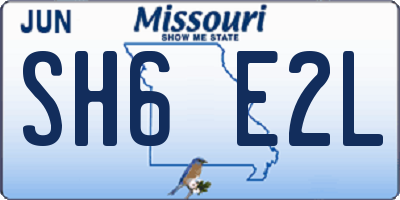 MO license plate SH6E2L