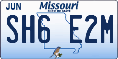 MO license plate SH6E2M
