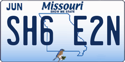 MO license plate SH6E2N