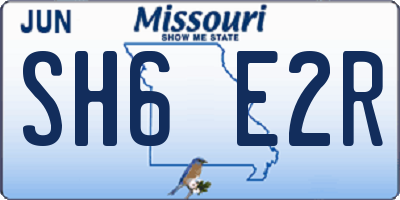 MO license plate SH6E2R