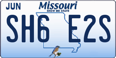 MO license plate SH6E2S