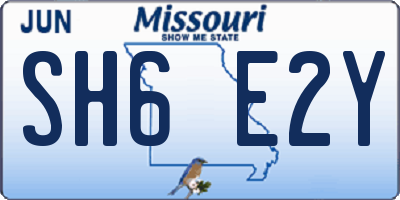 MO license plate SH6E2Y