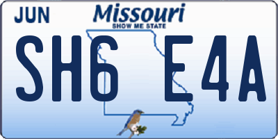MO license plate SH6E4A