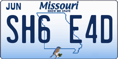 MO license plate SH6E4D