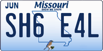 MO license plate SH6E4L