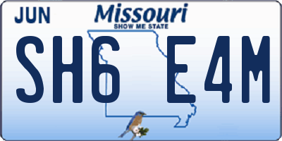 MO license plate SH6E4M