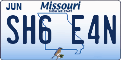 MO license plate SH6E4N