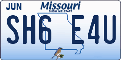 MO license plate SH6E4U