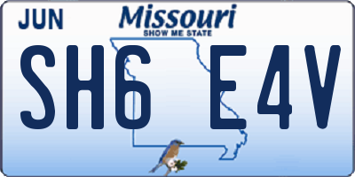 MO license plate SH6E4V