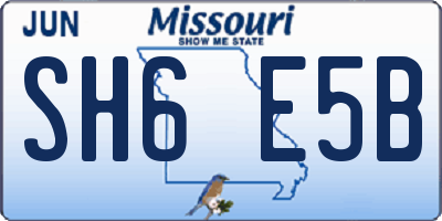 MO license plate SH6E5B