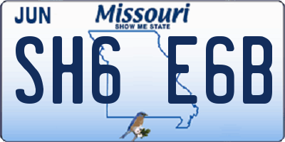 MO license plate SH6E6B