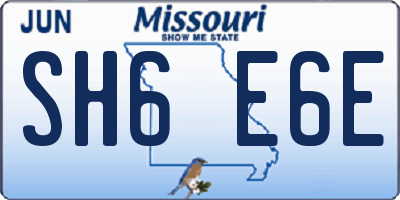 MO license plate SH6E6E