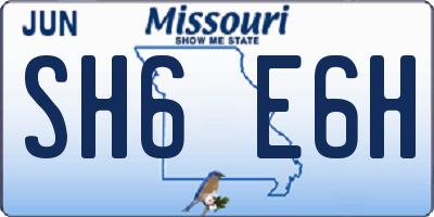 MO license plate SH6E6H