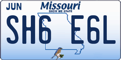 MO license plate SH6E6L