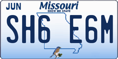 MO license plate SH6E6M