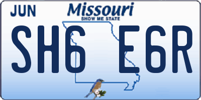 MO license plate SH6E6R
