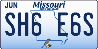 MO license plate SH6E6S