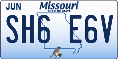 MO license plate SH6E6V