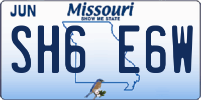 MO license plate SH6E6W