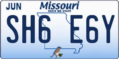 MO license plate SH6E6Y
