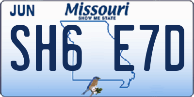 MO license plate SH6E7D