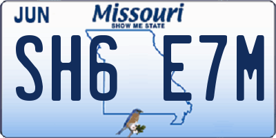 MO license plate SH6E7M