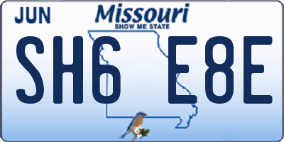 MO license plate SH6E8E