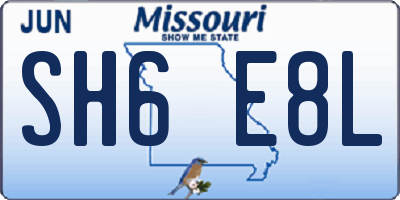 MO license plate SH6E8L