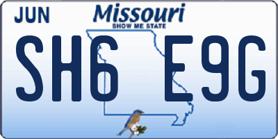 MO license plate SH6E9G