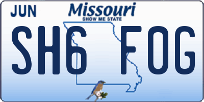 MO license plate SH6F0G