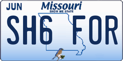 MO license plate SH6F0R